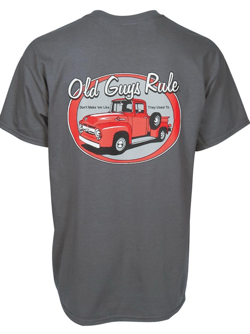 Brand New! Old Guys Rule Gray Graphic T-Shirt with Red Truck!